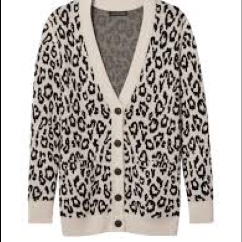 Banana Republic Superloft Leopard-Print Cardigan